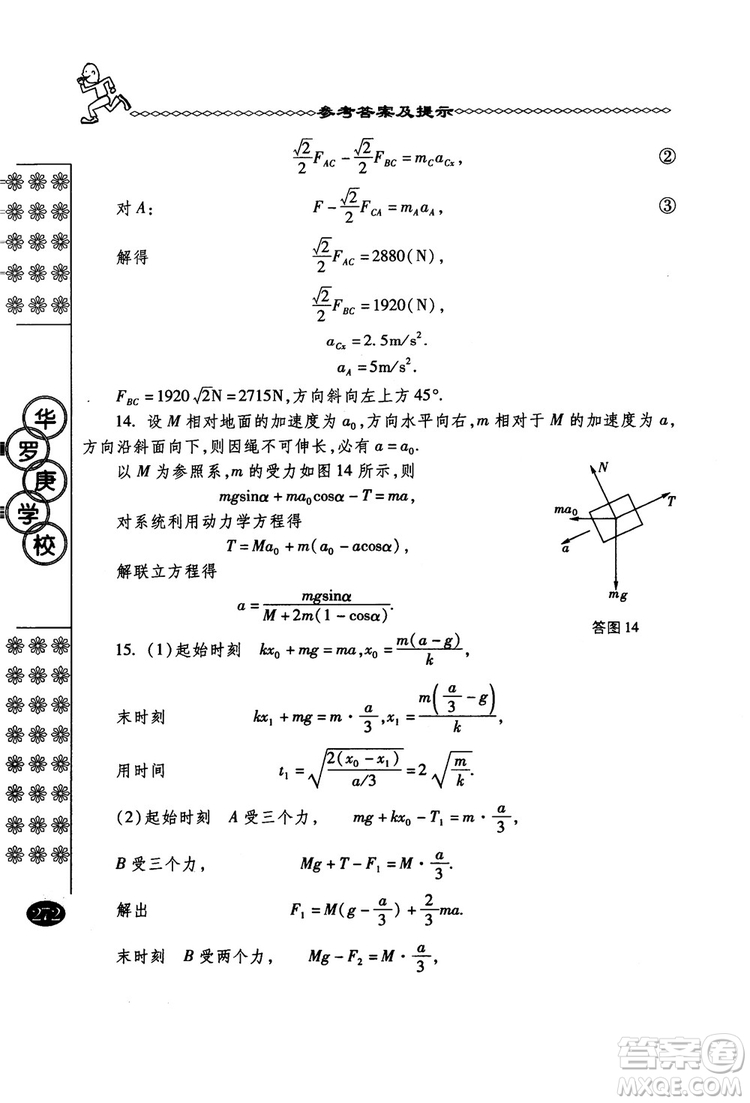 春雨奧賽叢書(shū)2018中國(guó)華羅庚學(xué)校物理課本高一年級(jí)參考答案