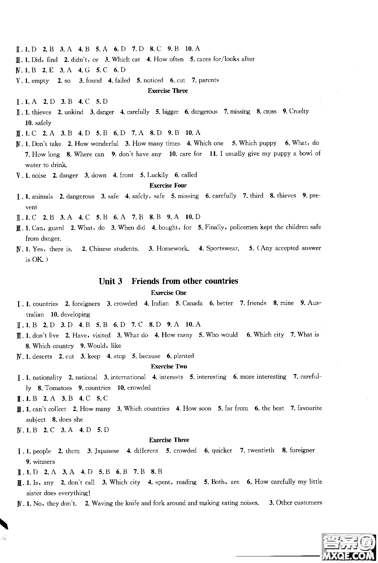 同濟大學(xué)出版社2018年導(dǎo)學(xué)先鋒英語7年級上冊參考答案