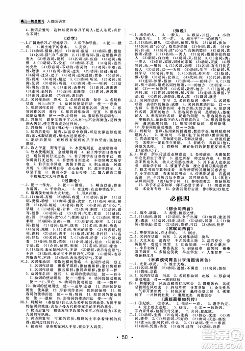 甘肅教育出版社2019課堂新坐標(biāo)高三一輪總復(fù)習(xí)語文參考答案