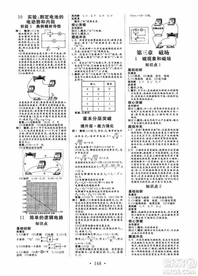 2019課堂新坐標高中同步導學案物理選修3-1人教版參考答案