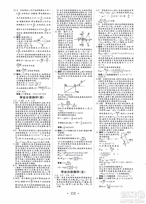 2019課堂新坐標高中同步導學案物理選修3-1人教版參考答案