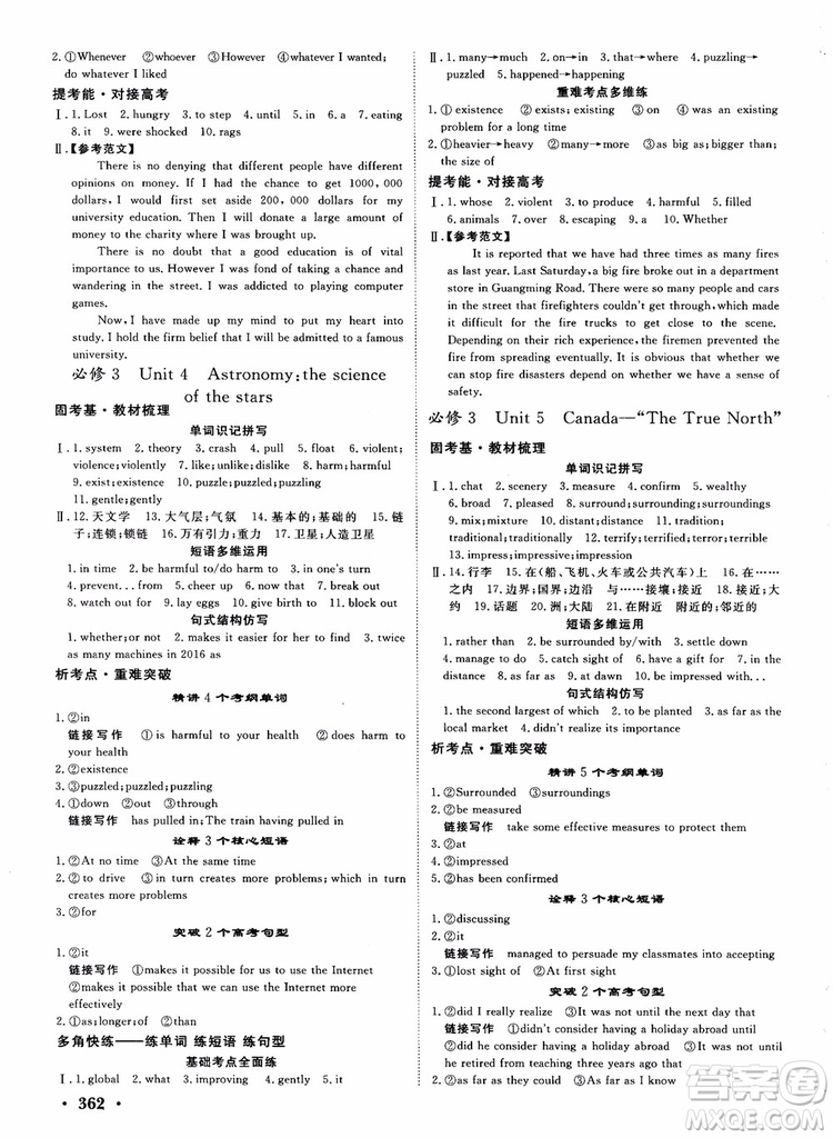 2019英語(yǔ)人教版課堂新坐標(biāo)高三一輪總復(fù)習(xí)參考答案