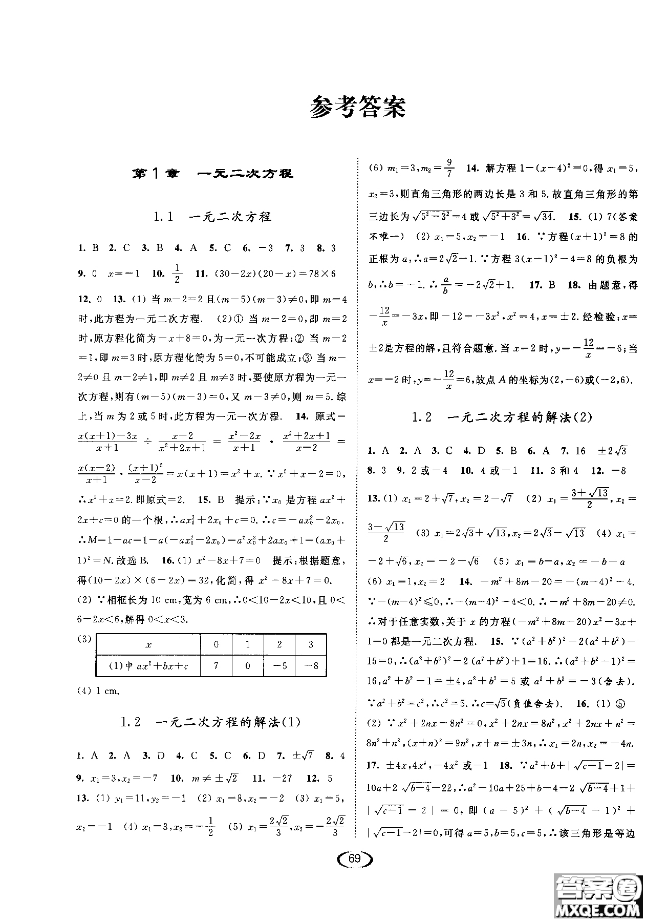 亮點給力2019提優(yōu)課時作業(yè)本數(shù)學(xué)九年級上江蘇版參考答案