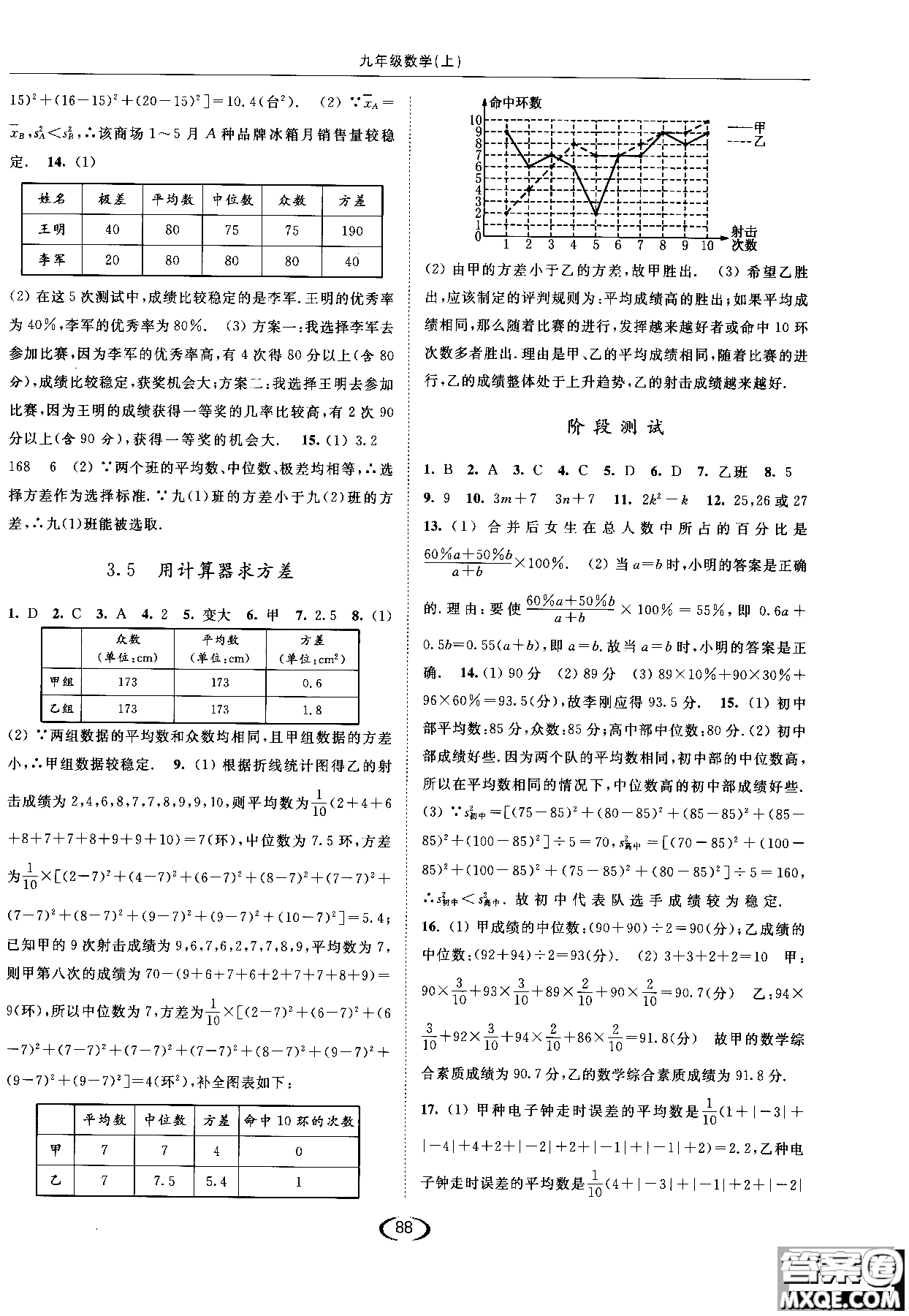 亮點給力2019提優(yōu)課時作業(yè)本數(shù)學(xué)九年級上江蘇版參考答案