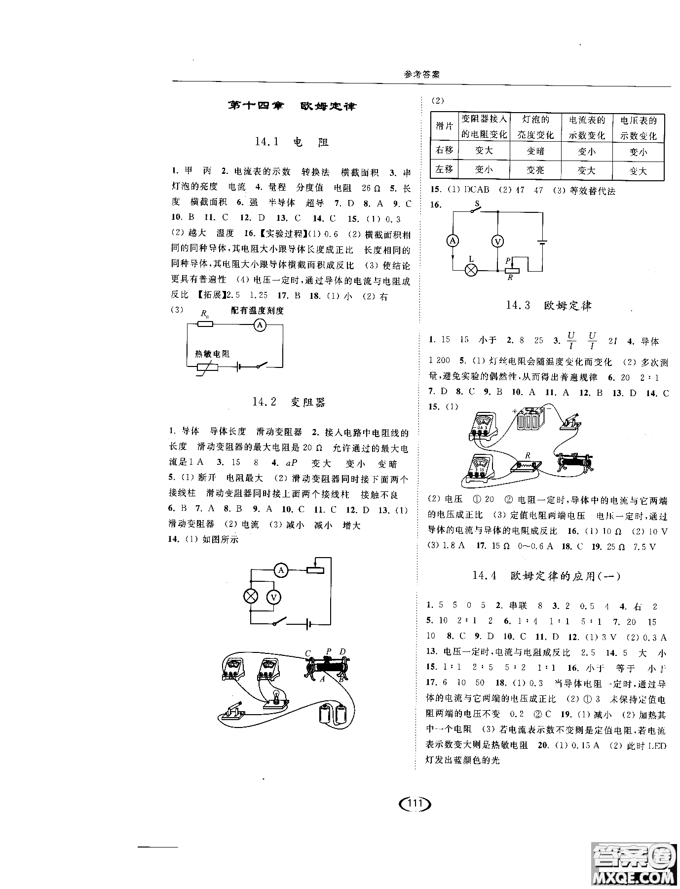2019版亮點(diǎn)給力提優(yōu)課時(shí)作業(yè)本江蘇版九年級物理上冊參考答案