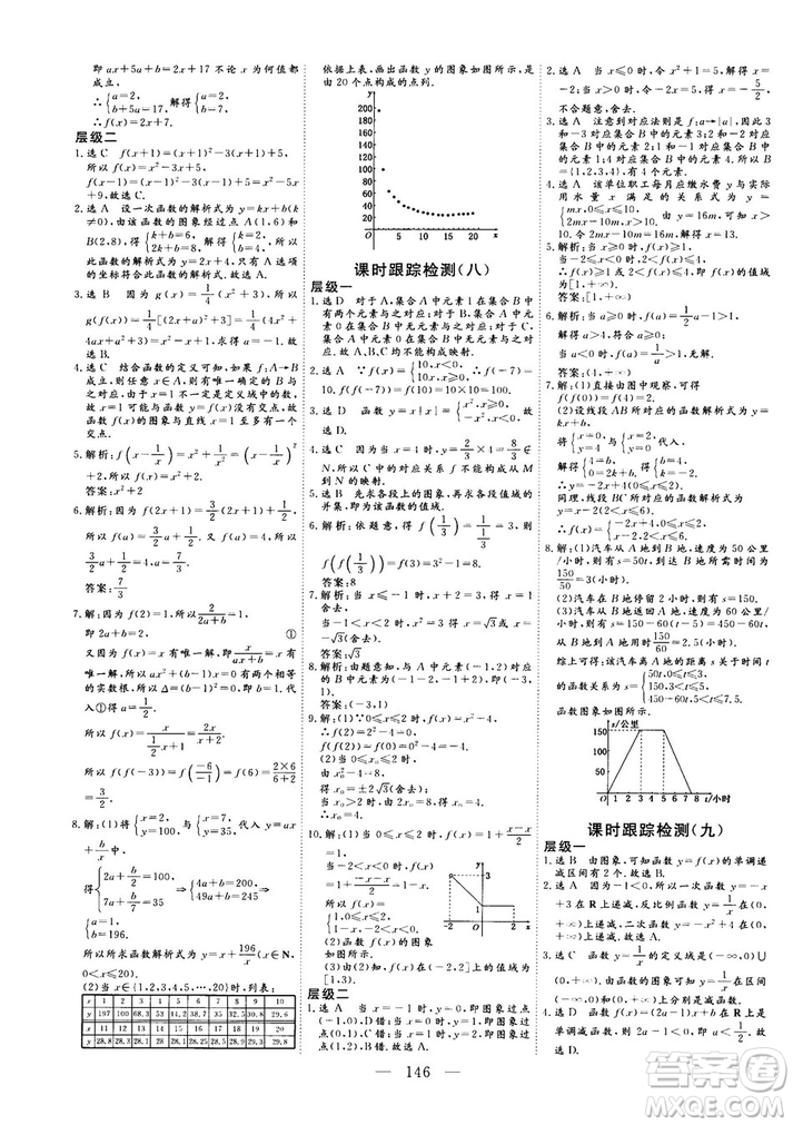 2018-2019版三維設(shè)計(jì)數(shù)學(xué)必修1人教A版參考答案
