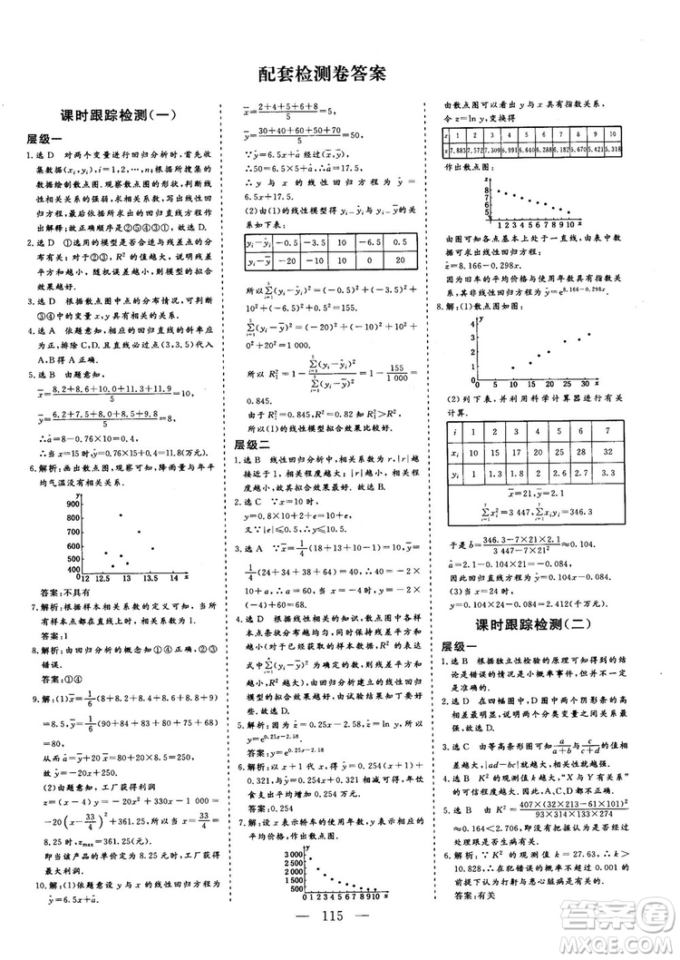 2018-2019版三維設(shè)計(jì)數(shù)學(xué)選修1-2人教A版參考答案