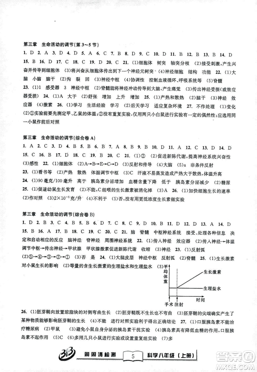 9787545424157BFB系列周周清檢測八年級2018秋科學(xué)浙教版答案