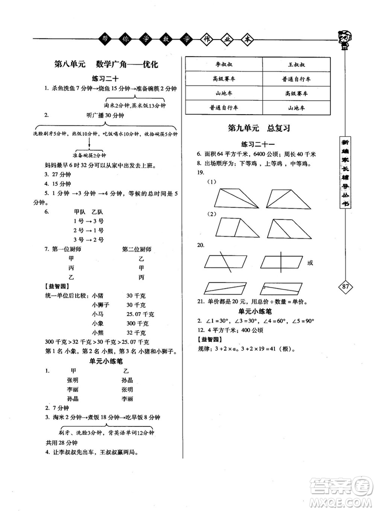 幫你學(xué)數(shù)學(xué)作業(yè)本2018年小學(xué)4年級(jí)上R配合國(guó)家新課程答案