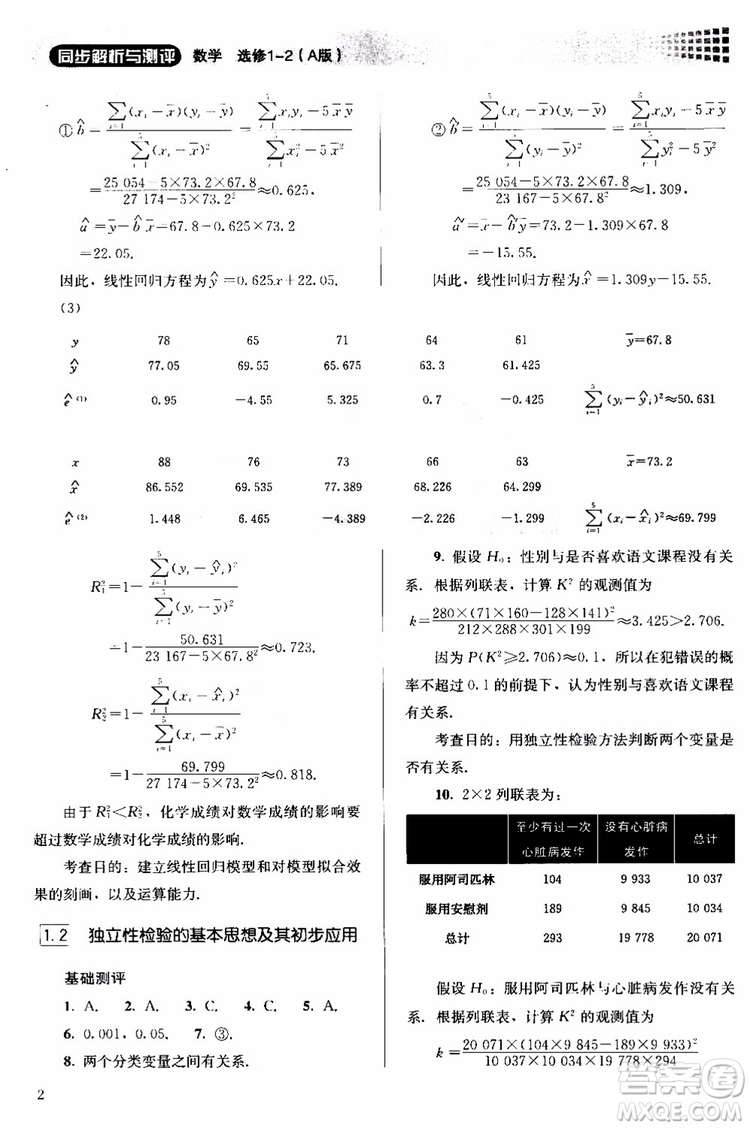 2018人教版高中金學(xué)典同步練習(xí)冊(cè)同步解析與測(cè)評(píng)數(shù)學(xué)A版選修1-2參考答案