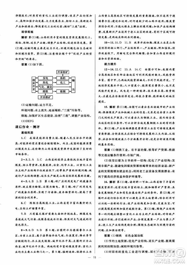 2018人教金學典同步解析與測評學考練地理必修3參考答案