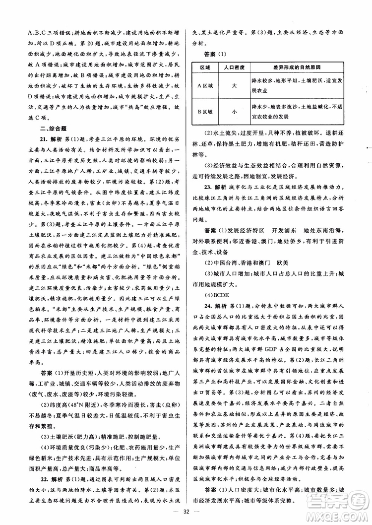2018人教金學典同步解析與測評學考練地理必修3參考答案
