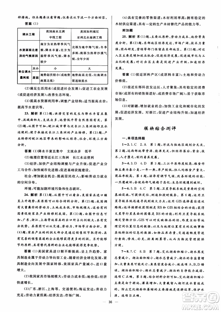 2018人教金學典同步解析與測評學考練地理必修3參考答案