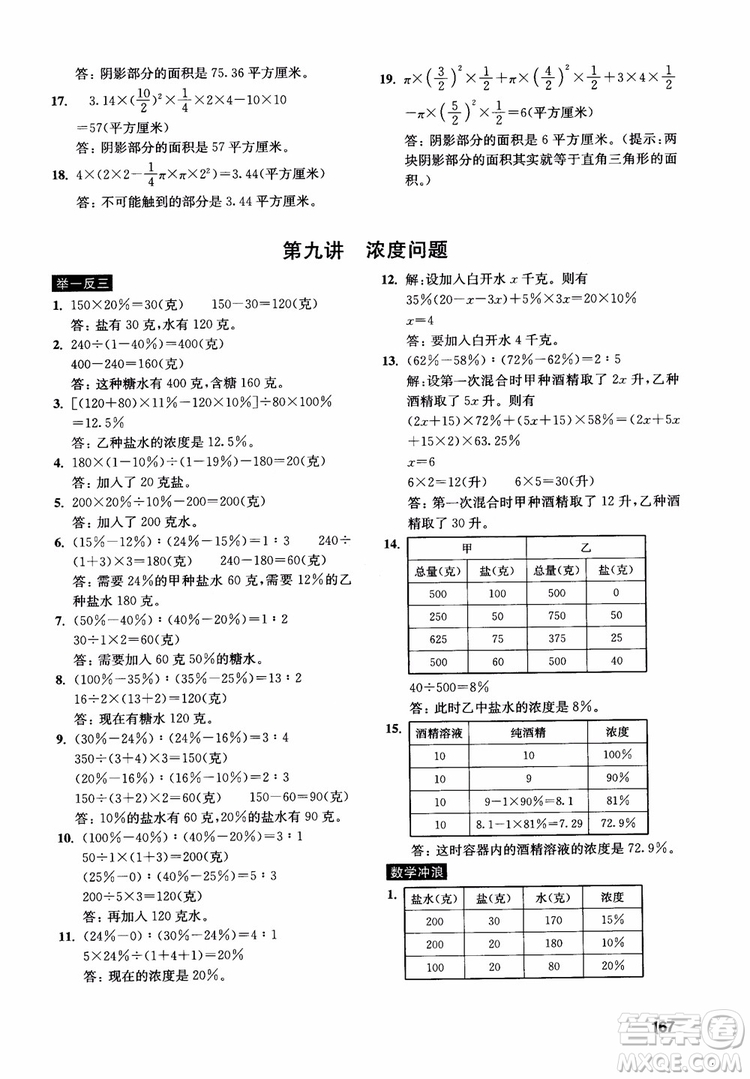 2018年數(shù)學創(chuàng)新思維訓練六年級參考答案