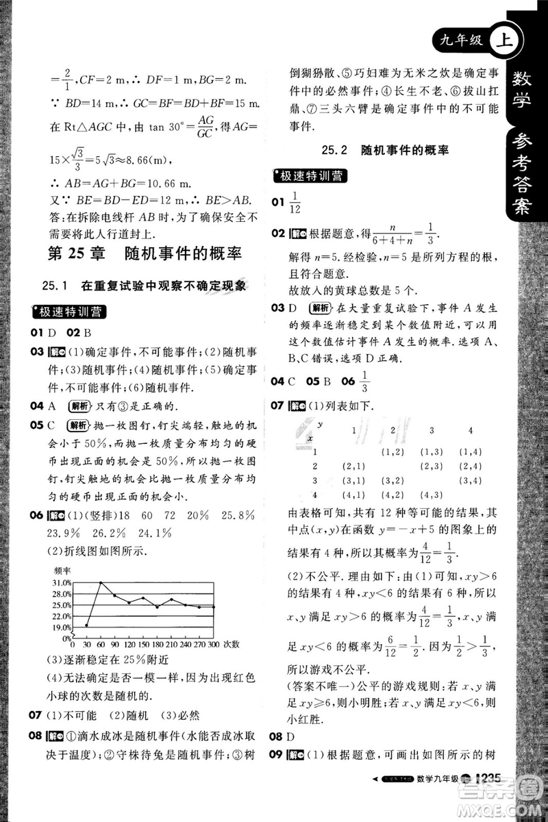 1加1輕巧奪冠課堂直播2018九年級數(shù)學上冊華師大版參考答案