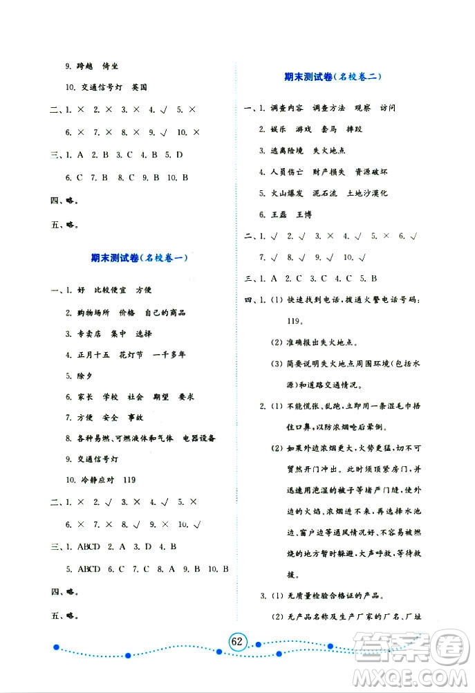 9787532898886金版2018小學(xué)品德與社會(huì)試卷金鑰匙魯人版四年級(jí)上冊(cè)答案