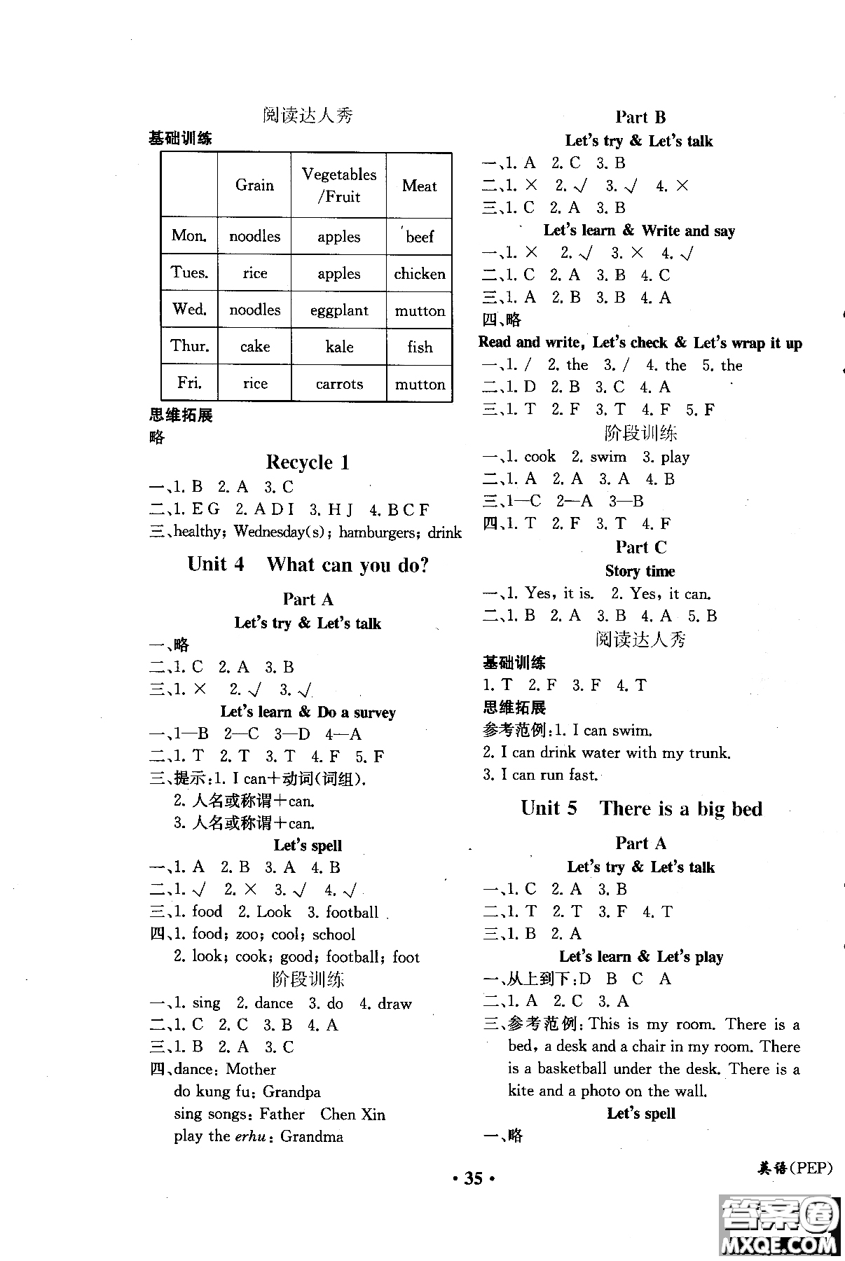 勝券在握2018年同步解析與測評英語PEP五年級上冊參考答案