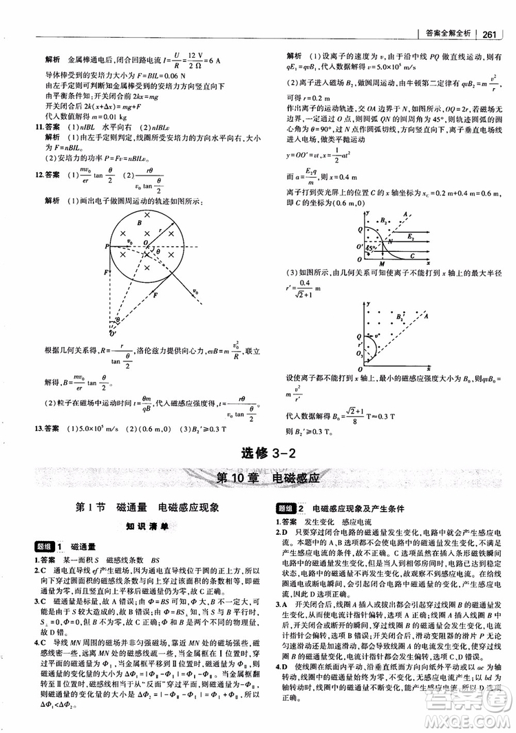 2019版高考高中習(xí)題化知識(shí)清單物理參考答案