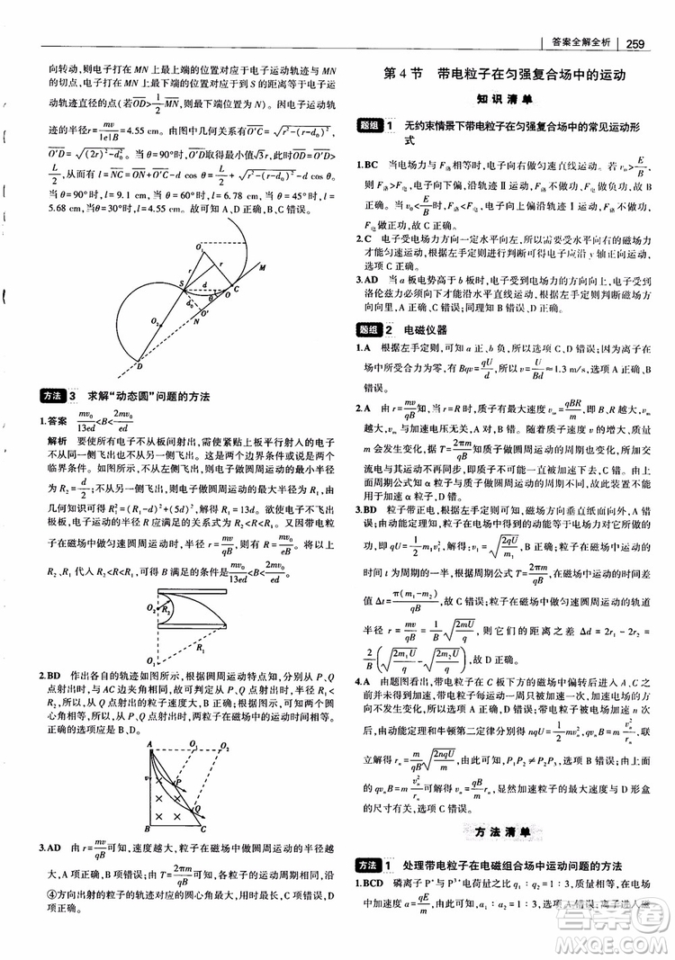 2019版高考高中習(xí)題化知識(shí)清單物理參考答案