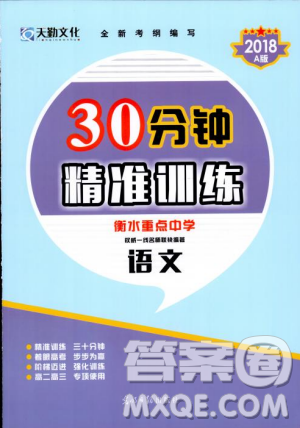天勤文化2018年A版30分鐘精準(zhǔn)訓(xùn)練衡水重點中學(xué)語文參考答案