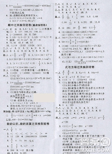 2018陽(yáng)光同學(xué)一線名師全優(yōu)好卷六年級(jí)下冊(cè)數(shù)學(xué)北師版參考答案