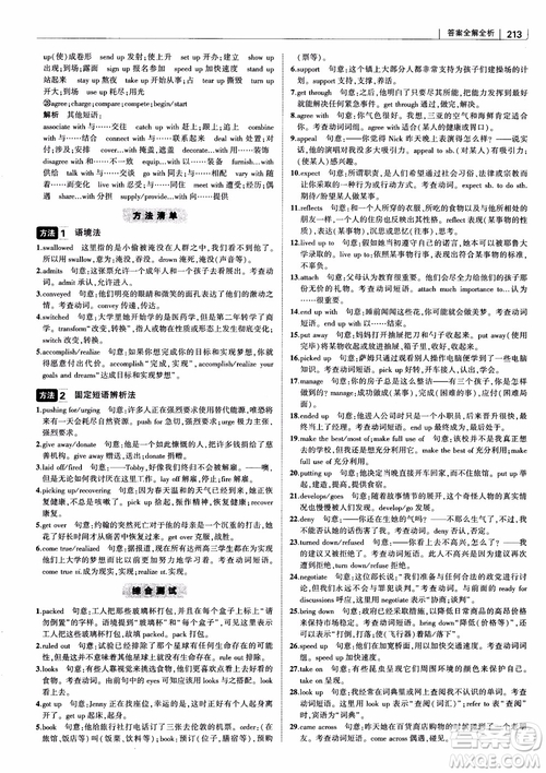 2019版曲一線(xiàn)科學(xué)備考高中習(xí)題化知識(shí)清單英語(yǔ)參考答案