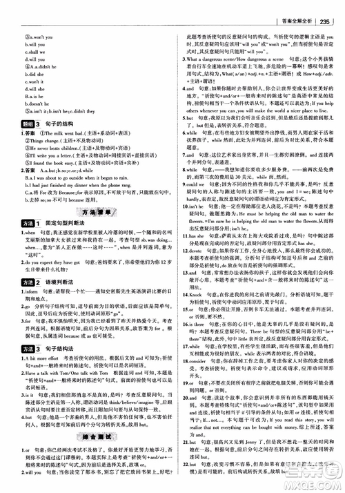 2019版曲一線(xiàn)科學(xué)備考高中習(xí)題化知識(shí)清單英語(yǔ)參考答案