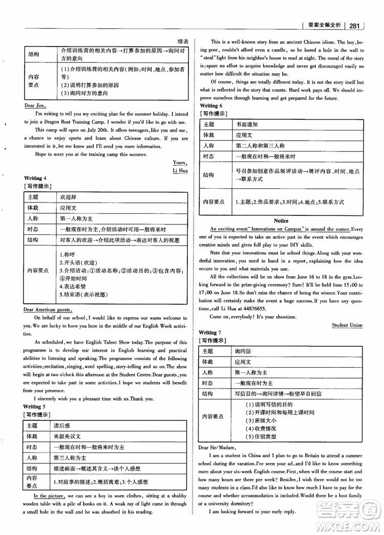 2019版曲一線(xiàn)科學(xué)備考高中習(xí)題化知識(shí)清單英語(yǔ)參考答案