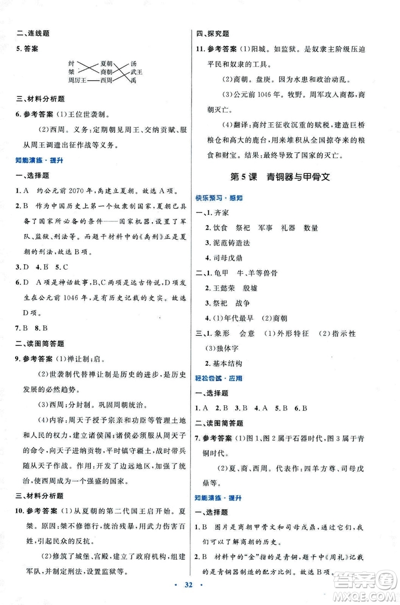 9787107312632優(yōu)化設(shè)計(jì)中國歷史七年級上冊人教版答案