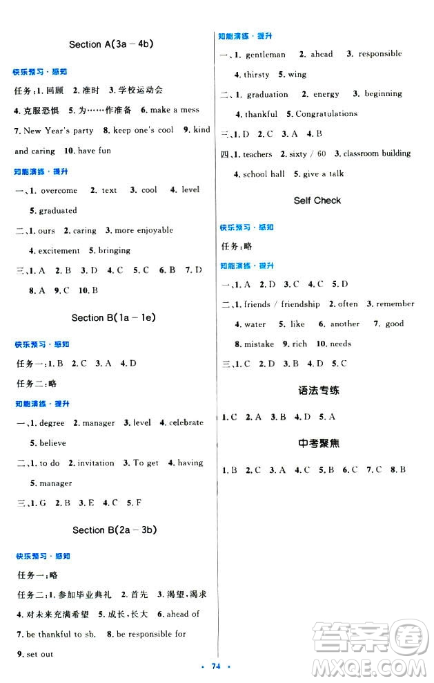 初中同步測(cè)控優(yōu)化設(shè)計(jì)2018新版九年級(jí)英語全一冊(cè)人教版答案