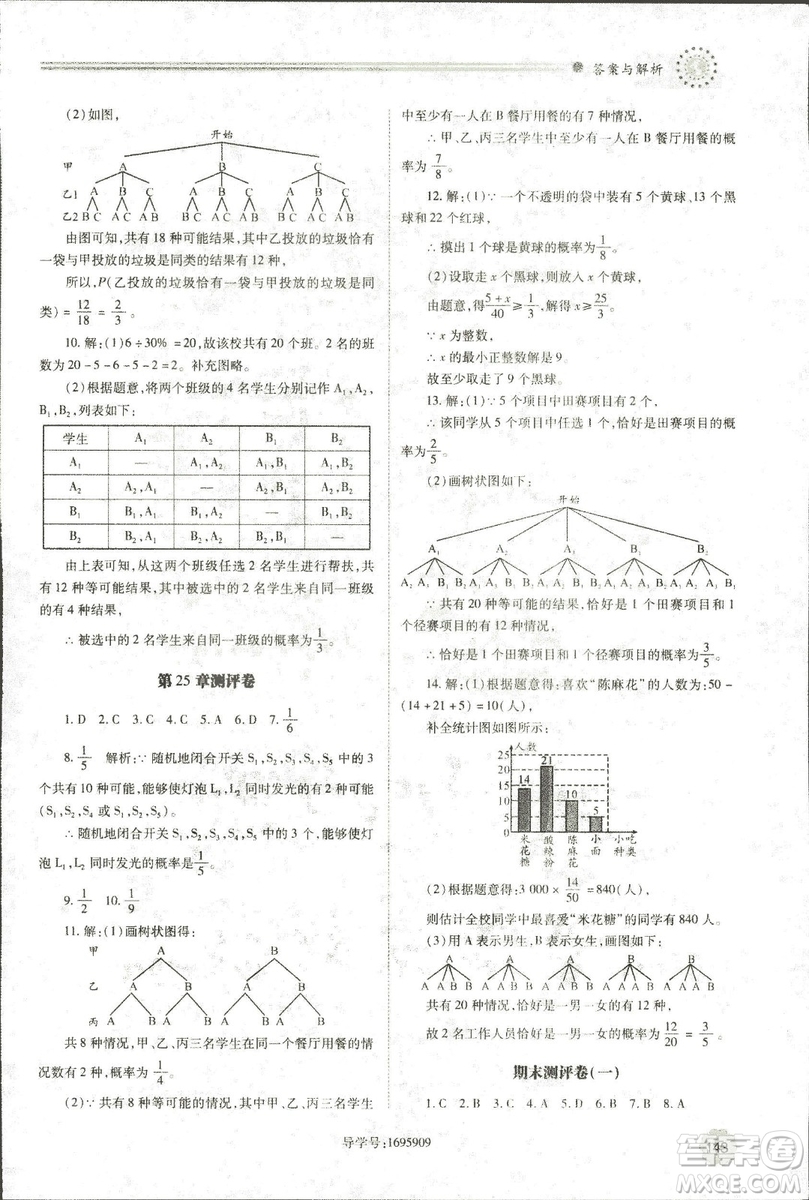 2018年績優(yōu)學(xué)案九年級(jí)數(shù)學(xué)華東師大版參考答案