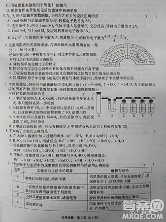 江淮十校2019高三第二次聯(lián)考理科綜合試題及參考答案