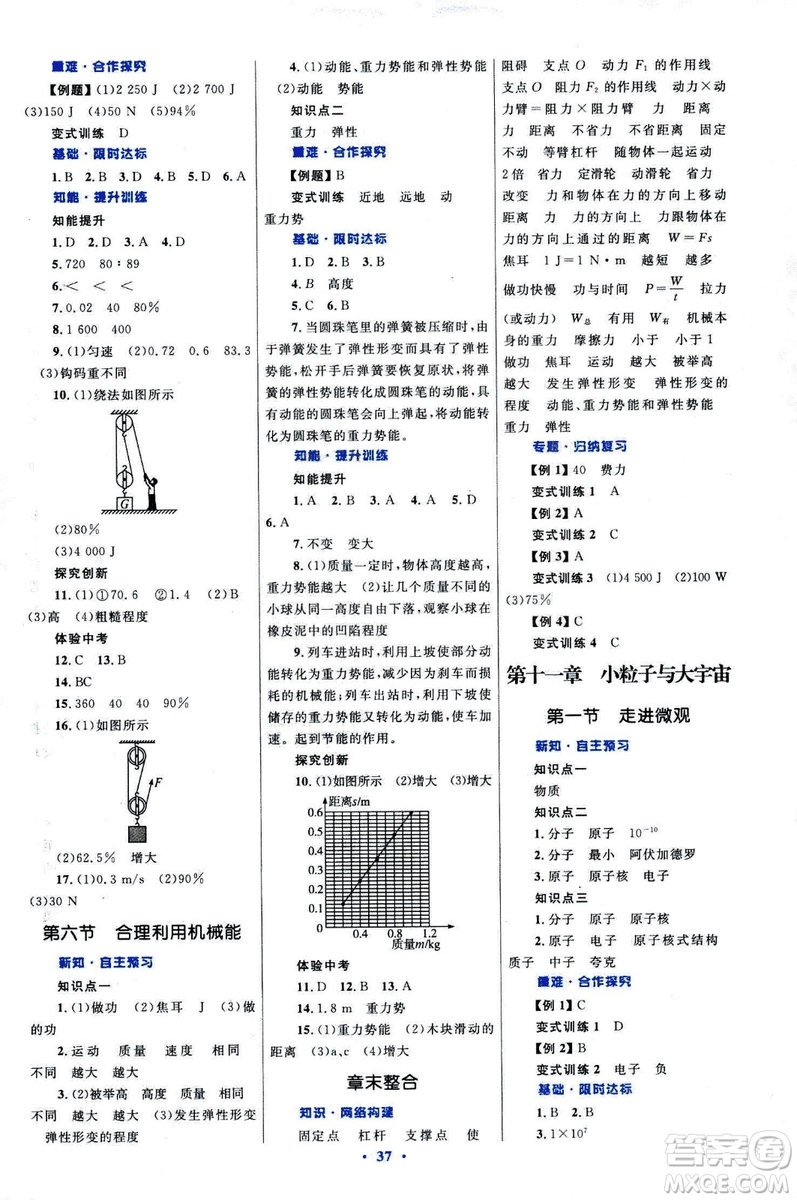滬科版2018年初中同步測(cè)控優(yōu)化設(shè)計(jì)八年級(jí)全一冊(cè)物理參考答案