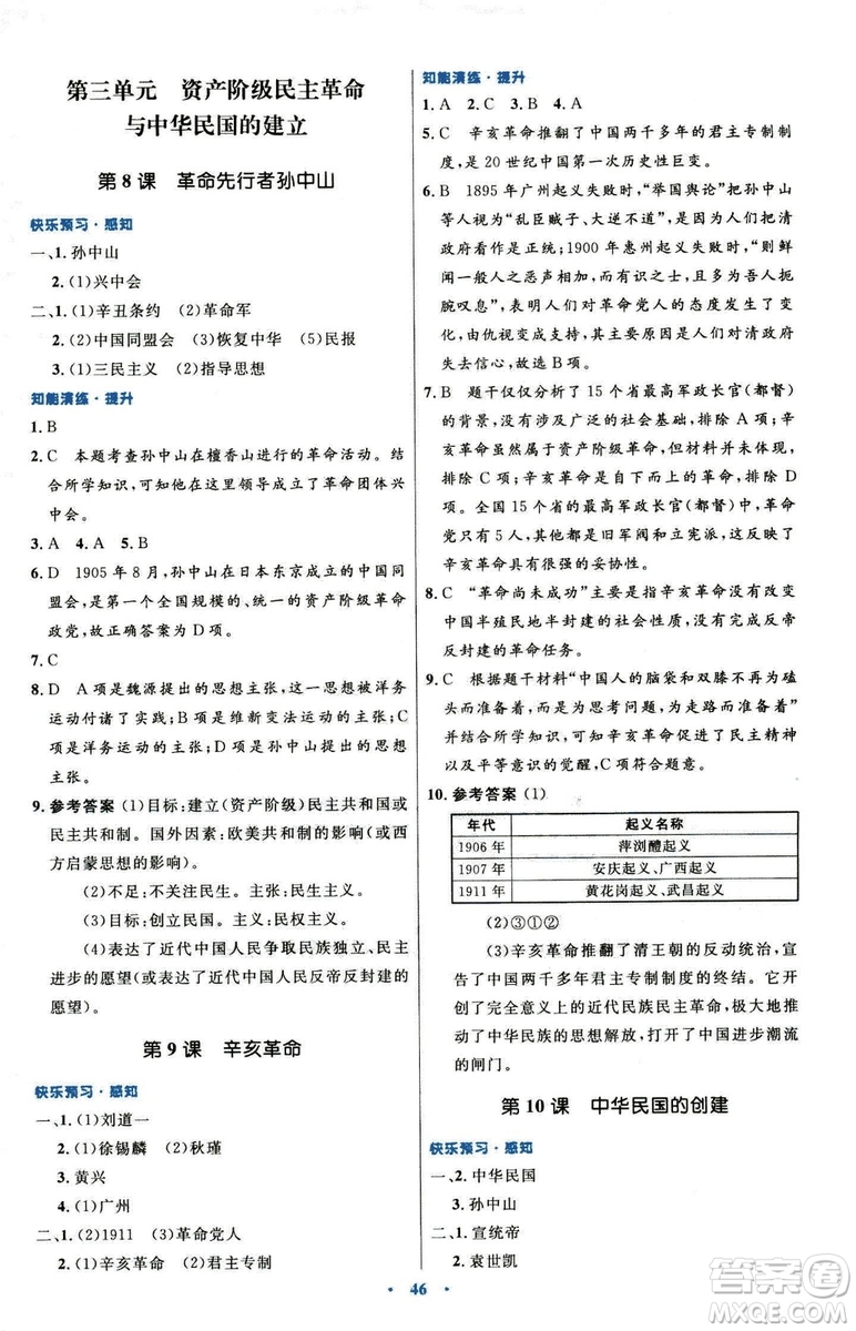 9787107320187初中同步測(cè)控優(yōu)化設(shè)計(jì)中國(guó)歷史八年級(jí)上冊(cè)人教版答案