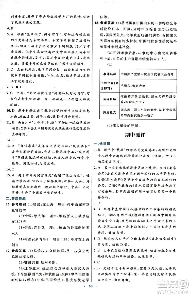 9787107320187初中同步測(cè)控優(yōu)化設(shè)計(jì)中國(guó)歷史八年級(jí)上冊(cè)人教版答案