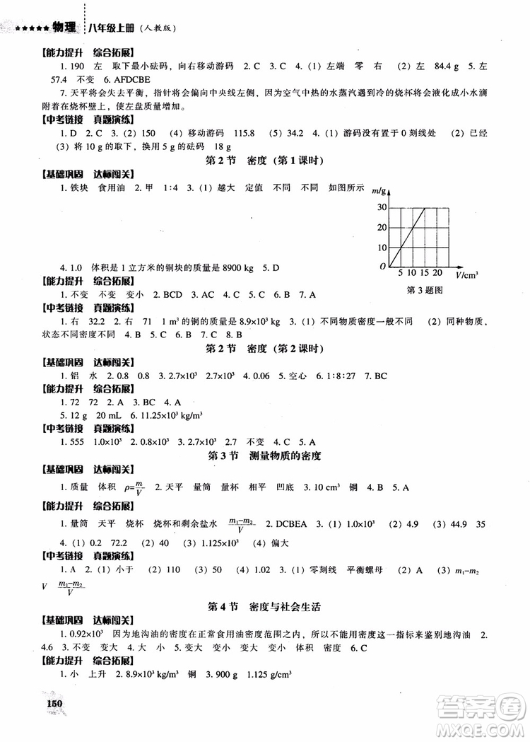 新課程2018物理能力培養(yǎng)八年級上人教版參考答案