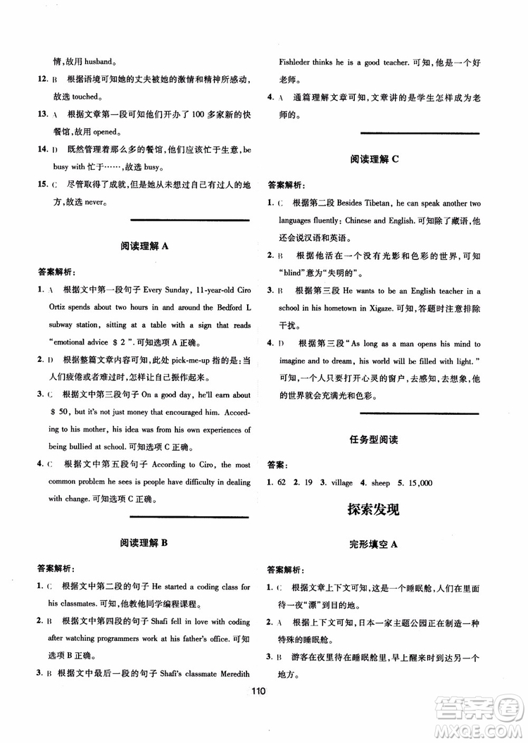 點(diǎn)津英語(yǔ)天天練2018英語(yǔ)時(shí)文閱讀8年級(jí)第一輯參考答案