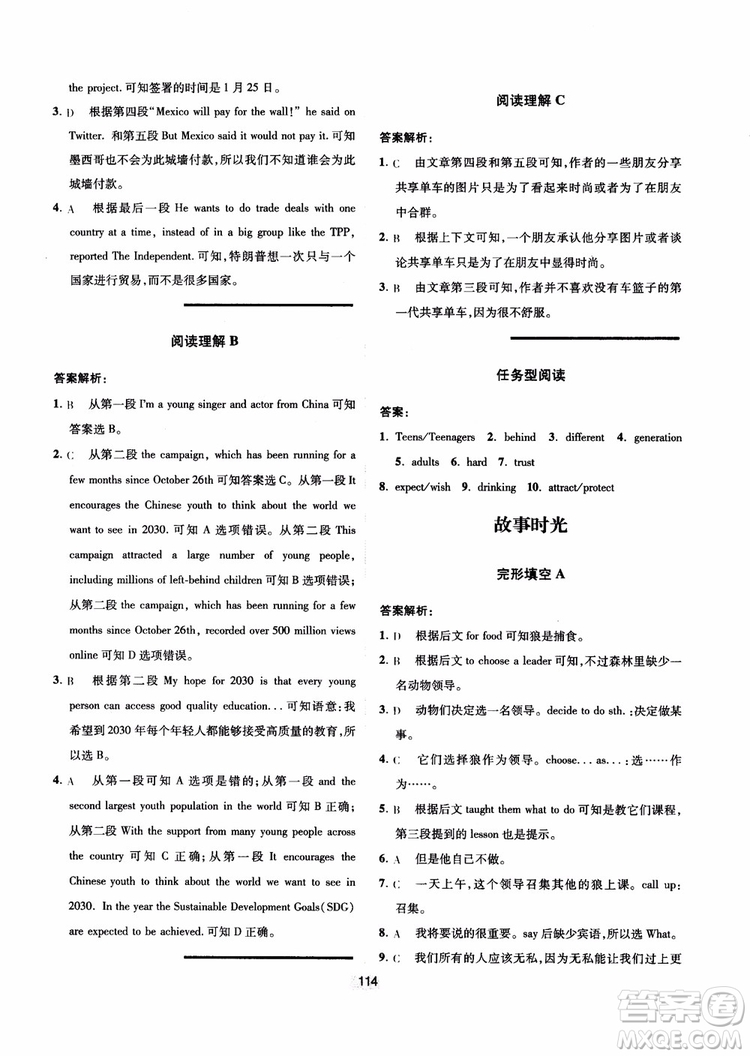 點(diǎn)津英語(yǔ)天天練2018英語(yǔ)時(shí)文閱讀8年級(jí)第一輯參考答案