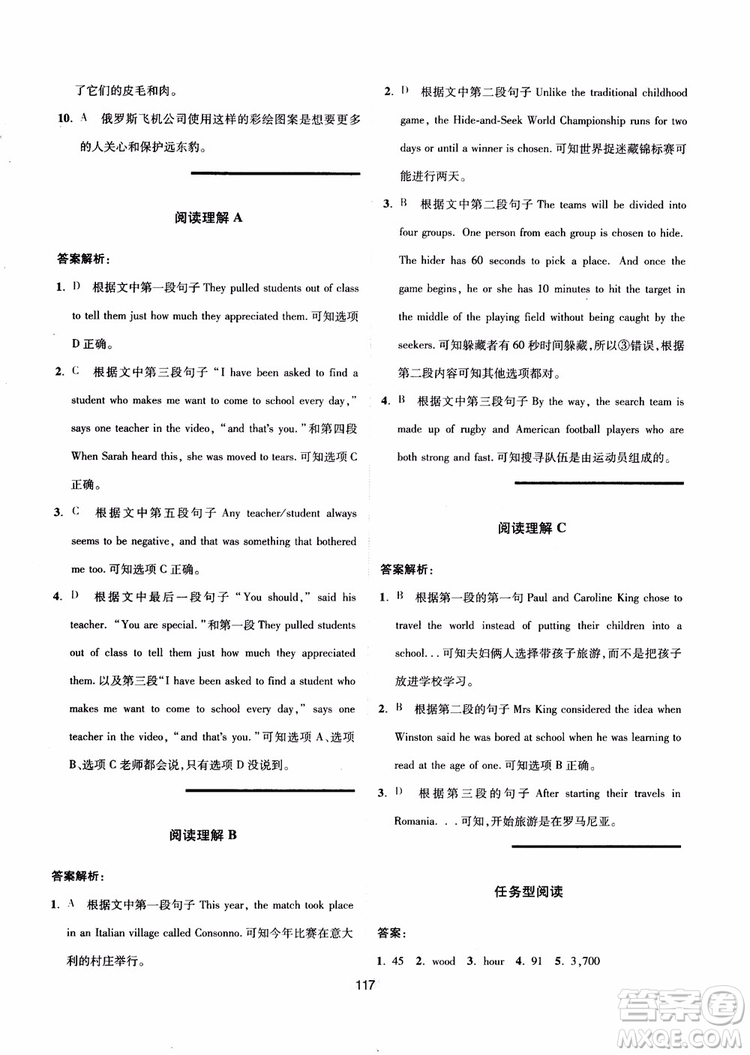 點(diǎn)津英語(yǔ)天天練2018英語(yǔ)時(shí)文閱讀8年級(jí)第一輯參考答案