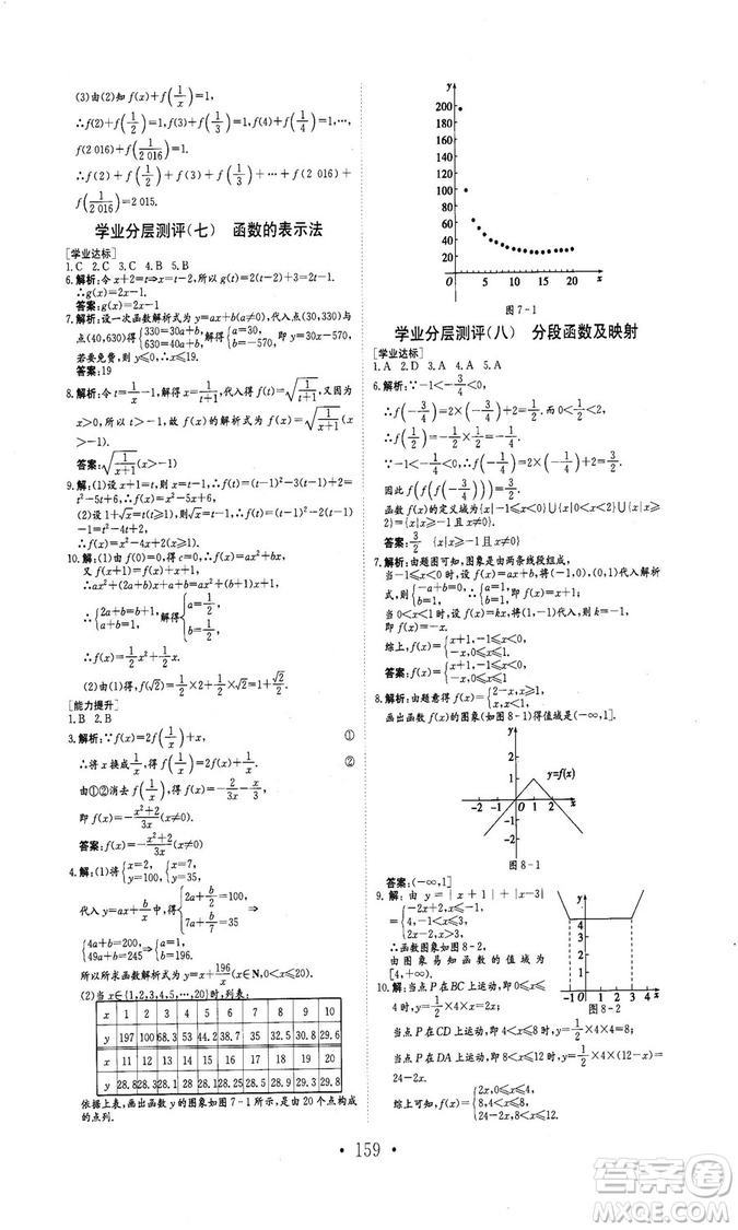 978753361411913新編高中同步作業(yè)2018秋數學必修1人教版答案