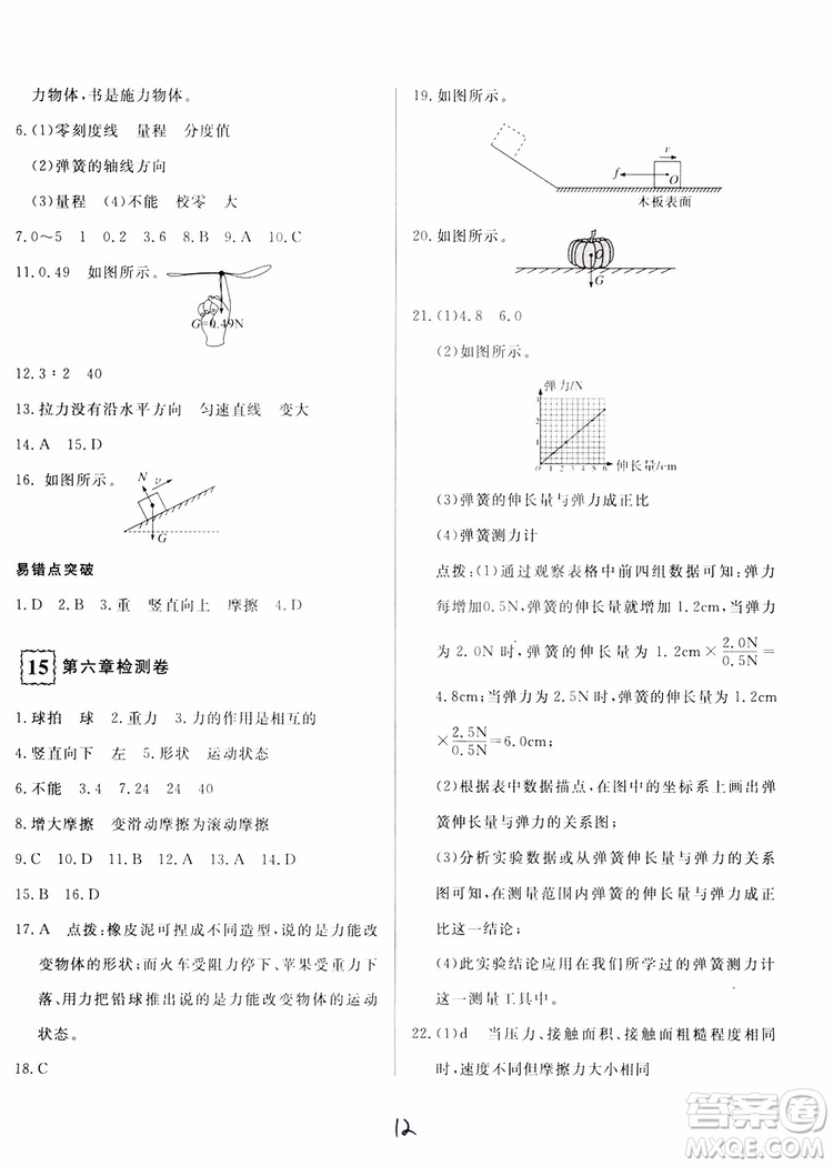 優(yōu)翼叢書2018優(yōu)干線測(cè)試卷初中物理八年級(jí)上冊(cè)HK滬科版參考答案
