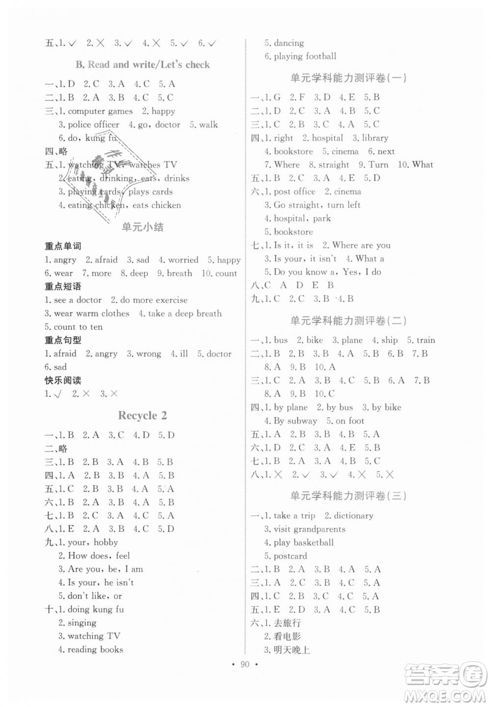 9787107287381能力培養(yǎng)與測(cè)試人教版英語(yǔ)PEP六年級(jí)上冊(cè)河北專(zhuān)版答案