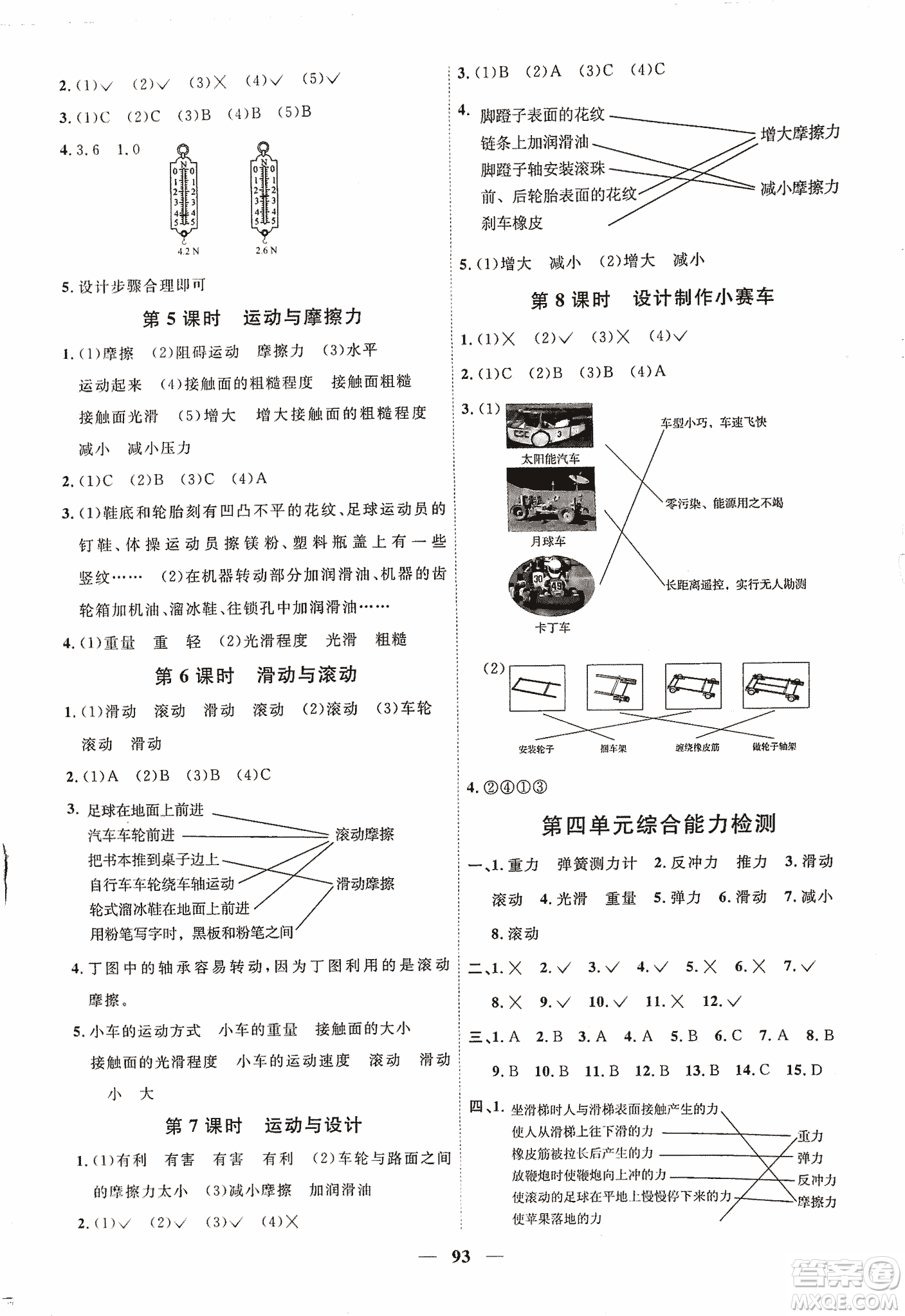 2018陽光課堂課時優(yōu)化作業(yè)五年級上科學科教版參考答案