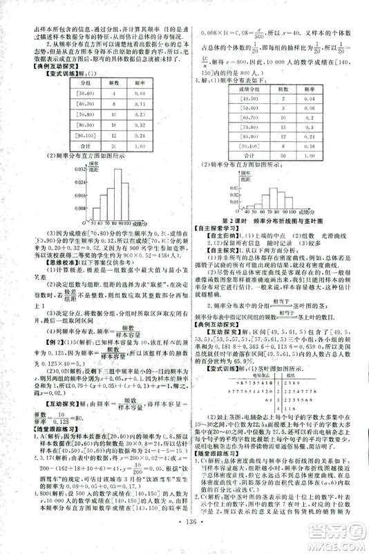 2018新版天舟文化能力培養(yǎng)與測試人教A版數(shù)學必修3參考答案
