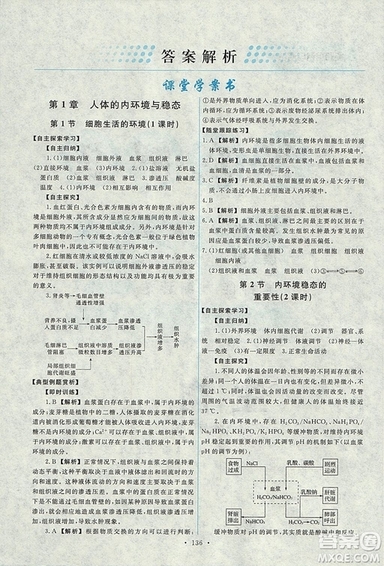 2018天舟文化能力培養(yǎng)與測試人教版生物必修3參考答案