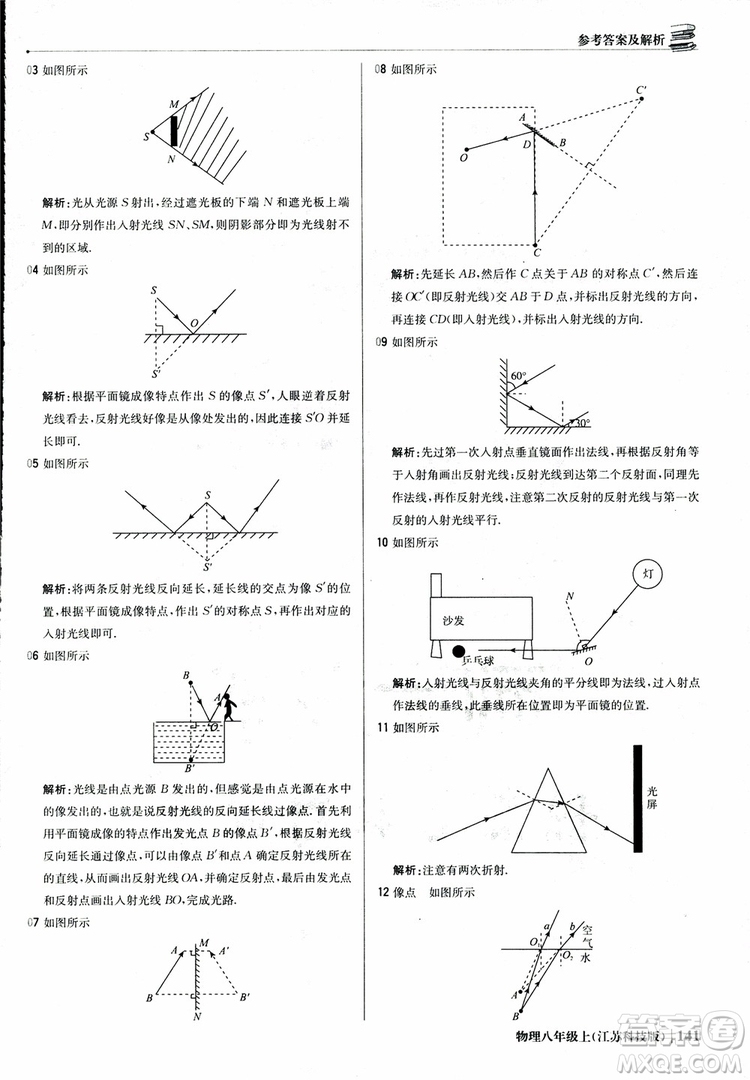 江蘇科技版2018年1+1輕巧奪冠優(yōu)化訓(xùn)練8年級(jí)上冊(cè)物理9787552237269參考答案