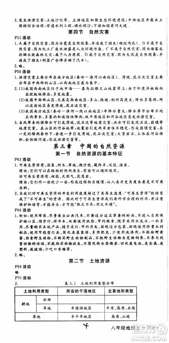 優(yōu)翼叢書2018年學(xué)練優(yōu)地理八年級(jí)上冊(cè)RJ人教版參考答案