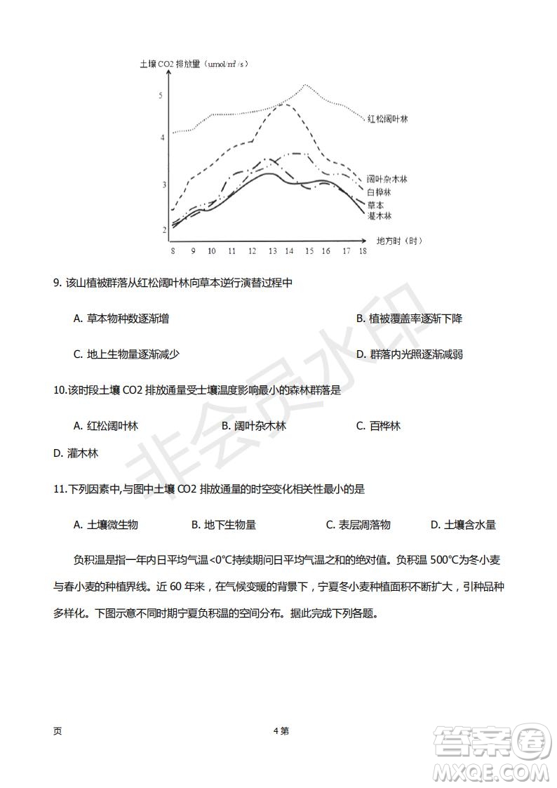 2019屆福建省廈門外國語學校高三11月月考地理試題及答案