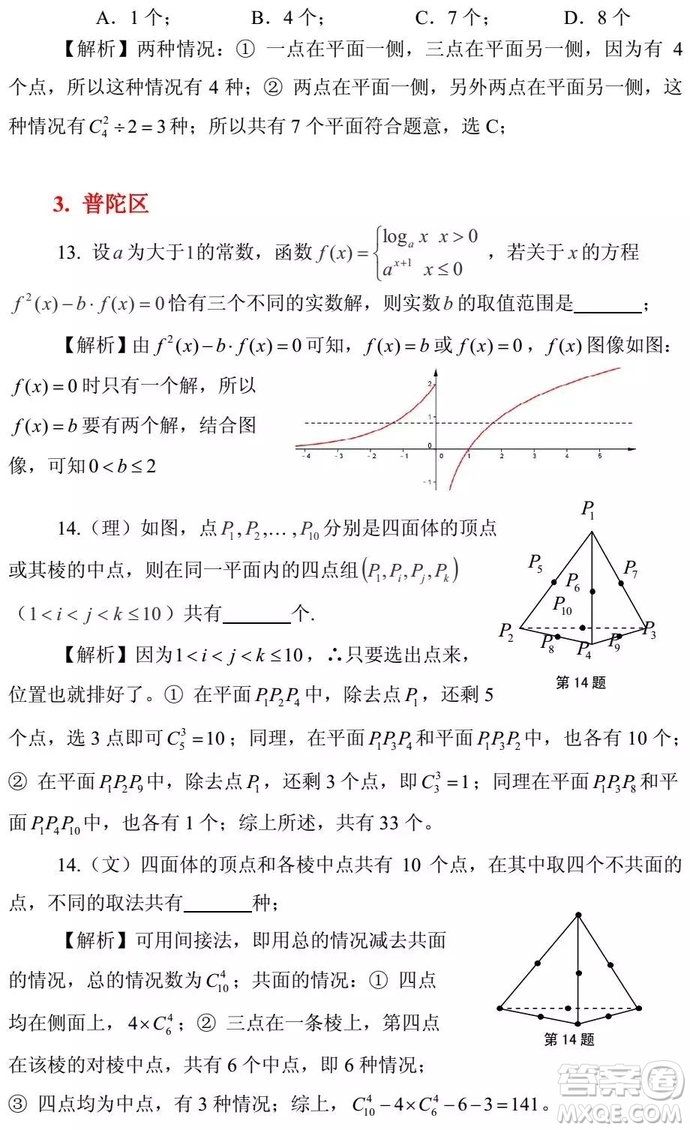 2015-2018年上海高三一模數(shù)學填選難題解析匯總