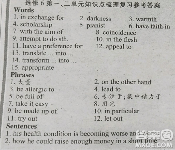 2018-2019英語學(xué)習(xí)輔導(dǎo)報(bào)高二綜合課標(biāo)全國第12期答案